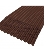 Tôle ondulée en bitume marron, légère et étanche, idéale pour toitures d’abris de jardin et garages
