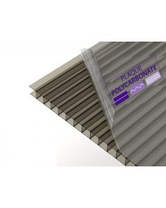 Plaque de polycarbonate alvéolaire bronze 6mm, idéale pour pergolas et abris de piscine