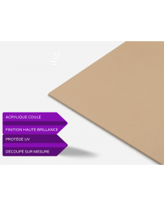 Plaque acrylique ivoire brillant 3 mm