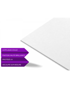 Plaque acrylique blanc brillant 3 mm