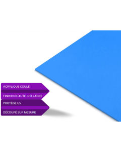 Plaque acrylique bleu clair brillant 5 mm