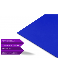 Plaque acrylique bleu brillant 5 mm