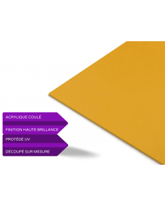 Plaque acrylique jaune moutarde brillant 3 mm