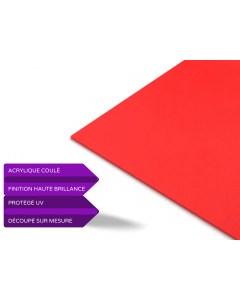 Plaque acrylique rouge brillant 3 mm