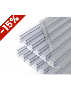 Lot de 2 plaques polycarbonate alvéolaire 16 mm – 1500 x 1500 mm | Panneaux toiture résistants et isolants