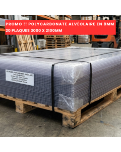 Lot Promo Polycarbonate Alv&eacute;olaire 8mm &ndash; 20 Plaques 3000 x 2100 mm