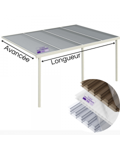 pergola 100% personnlisable toutes dimensions avec le toit en polycarbonate alvéolaire