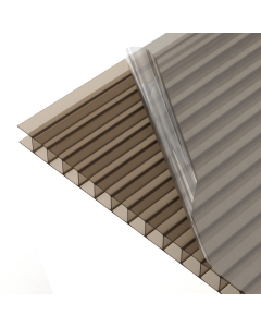 polycarbonate alvéolaire bronze en 10mm, idéal pour les toitures pour avoir un effet d'ombrage