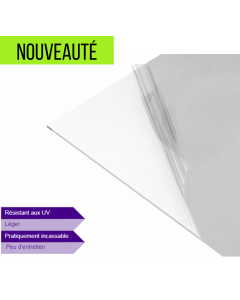 Détail de la plaque polycarbonate compact 1mm – découpe sur mesure