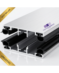 profil universel en aluminium easy - compatible avec toutes les épaisseurs des plaques