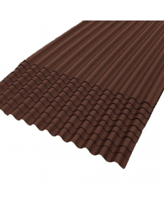 Tôle ondulée en bitume marron, légère et étanche, idéale pour toitures d’abris de jardin et garages