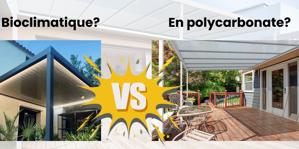 pergola en aluminium en polycarbonate vs en bioclimatique