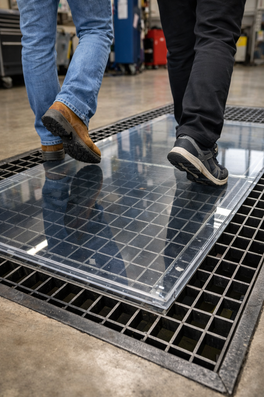 Peut-on mettre une plaque en polycarbonate sous une grille métallique ? (10 mm ou 12 mm)