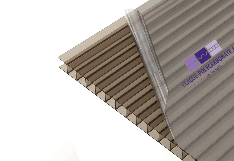 polycarbonate alvéolaire bronze 6 ou 10mm double aproi anti uv une face