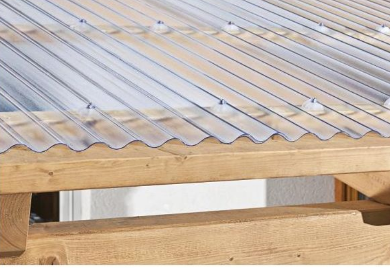 TÔLES ONDULÉES EN POLYCARBONATE TRANSPARENT 0.8 mm PERGOLA