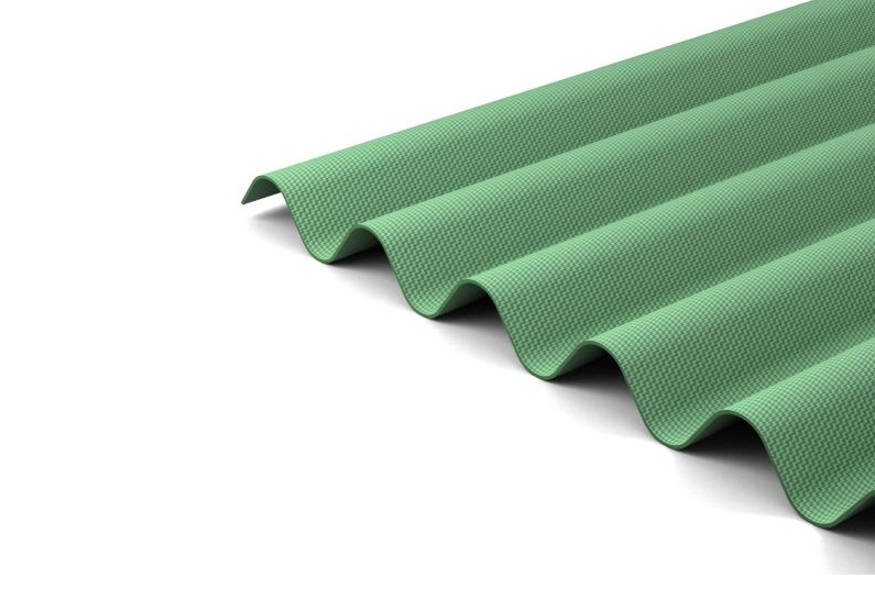 green corrugated bitumen sheets