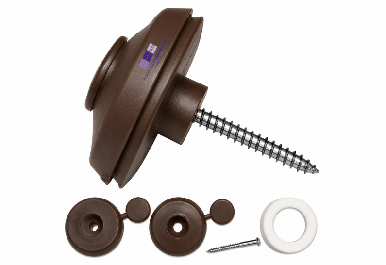 boutons de fixation marrons pour polycarbonate