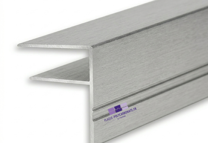 profil F de bord en aluminium brut