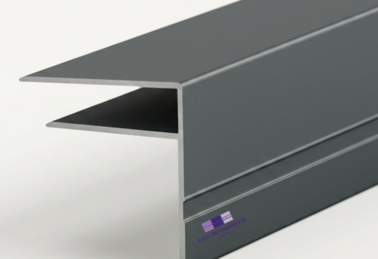profil de bord F en aluminium gris
