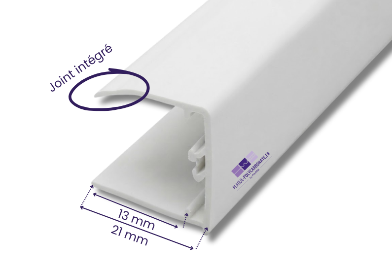 profil U en pvc blanc - dimensions