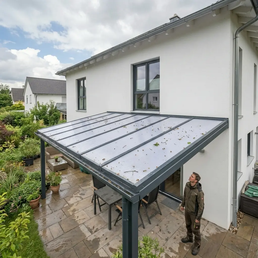 Terrasse Doppelstegplatte Unwetter