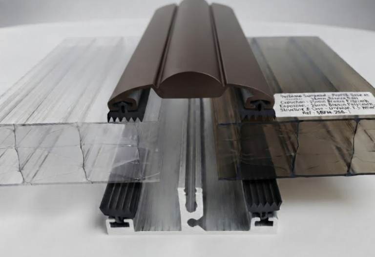 profil universel marron en aluminium avec le polycarbonate alvéolaire