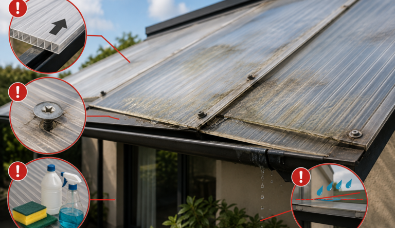 10 erreurs qui réduisent la durée de vie d’une toiture polycarbonate
