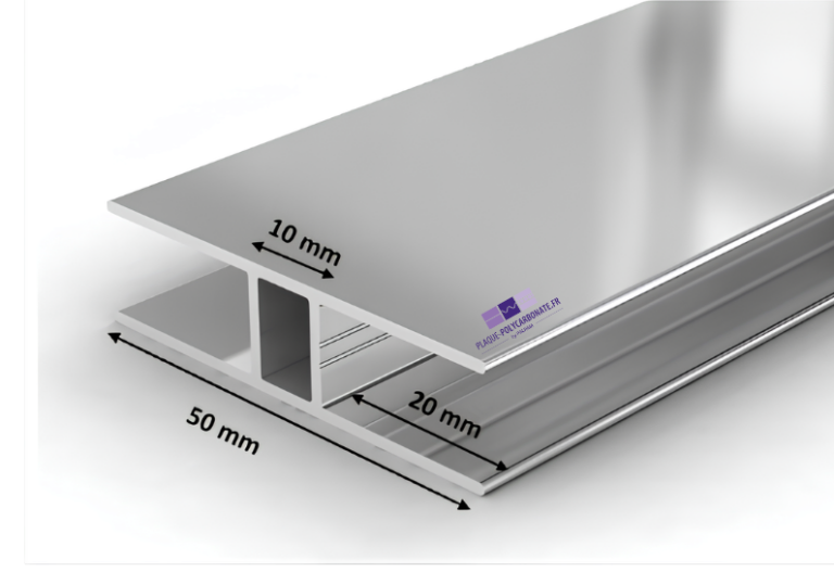 dimensions du profil H sans joints en aluminium
