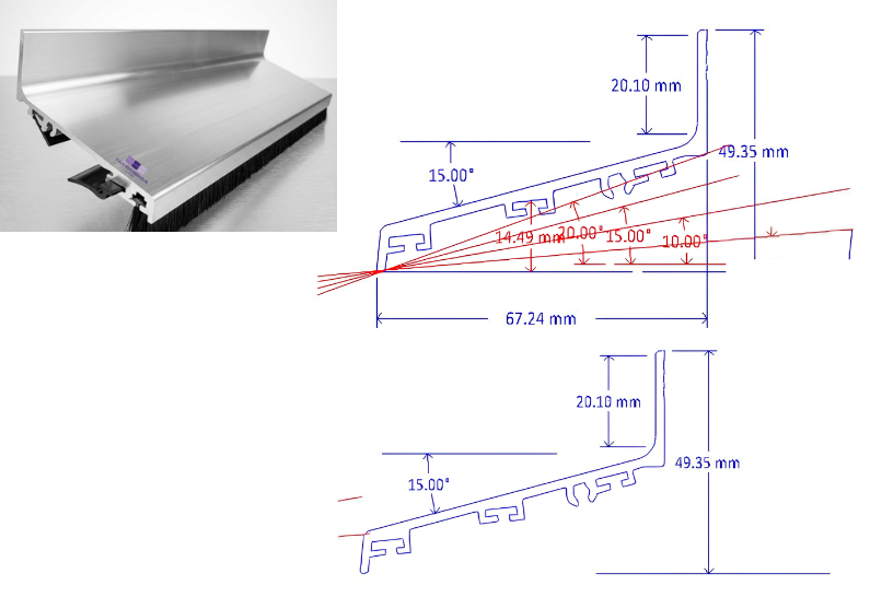 schema du profil mural universel en aluminium SUNWOOD