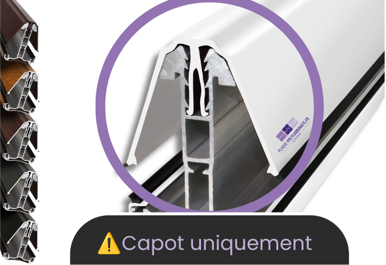 Capot pvc pour profil autoportant