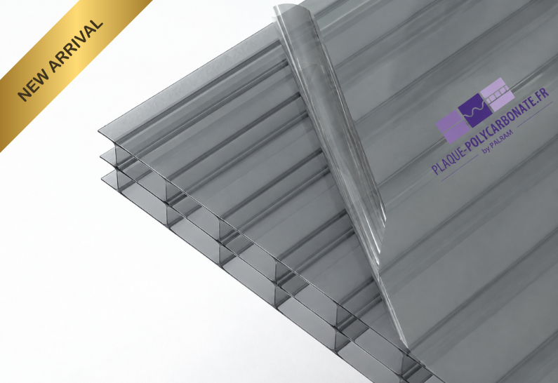 16mm plaque de polycarbonate alvéolaire Gris