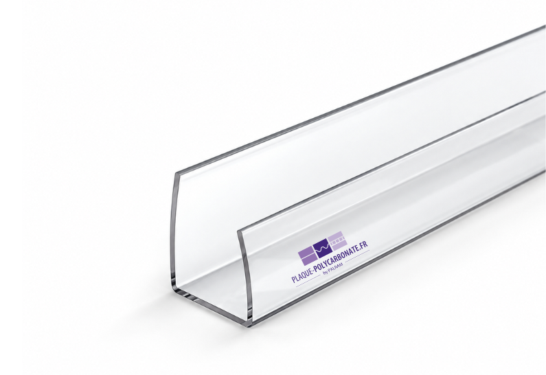 profil U en polycarbonate transparent pour fermer les alvéoles